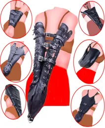 Kol bağlayıcı eldiven kolu sleevesbehind back esaret armbinderbdsm deri kelepçeler düz caç oyuncakları çiftler için 3081271