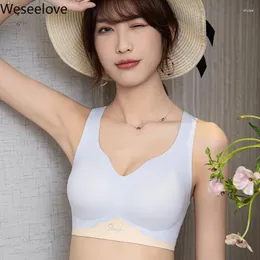 Bras Weseelove Sakinsiz iç çamaşırı iç çamaşırı artı beden push up bra kadın ince güzel geri toplanmış büyük spor yeleği x66