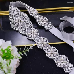 Clipes de cabelo Bridal Belt Wedding Sash Rhinestone espumante para vestidos