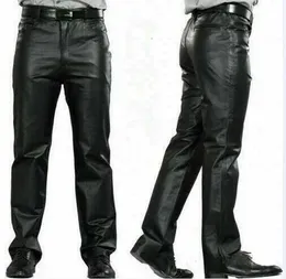 Pantaloni in pelle nera maschile casual casual taglie forti pantaloni per motociclisti per jogging business 240419