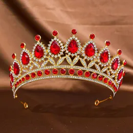 Tiaras Barock Königin AB Crystal Tiara Crown für Frauen Mädchen Party Mode Luxus eleganter Strasskleid Kronhaarzubehör