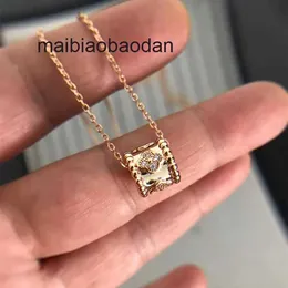 Colar de luxo de designer Vancllf Live Broadcast High Version v Família caleidoscópio 18K Gold Rose Diamond Small Wild Wild Collar Chain