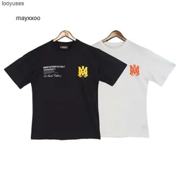 Designer de camiseta curta de camiseta amiiriis manga de camiseta masculina 2024 carta de pôster de rua frita impressão rou lh4q ygyk