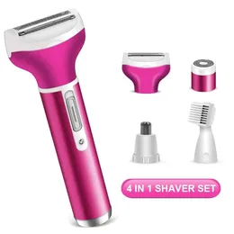 4 na 1 Kobiety Electric Electric Golarka 4 na 1 ładowalny wodoodporny epilator Lady Epilator Personal Groomer Trimmer Body Usuwanie włosów 240410