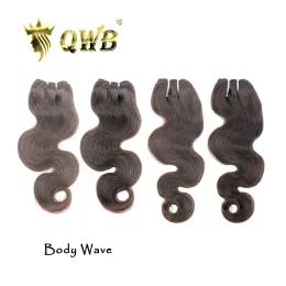 Wigs Body Wave 4 Bundles Deal Brazilian 100 ٪ Human Hair Wavy Extension Natural Natural Color Free