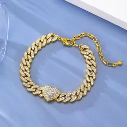 Ladies Gold Fashion Love Diamond Cuban Chains und Füße mit Persönlichkeit Vielseitigkeit Hip Hop