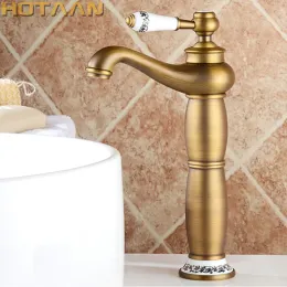 Set Badezimmer Becken Wasserhahn antiker Bronze -Messingmixer Solid Kupfer Europa Style Tap Torneiras Para Banheiro Crane YT5085