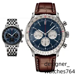 Herren Watch hochwertige Luxus -Designer -Uhren MENWATCH AERIAL TIMER BUSINESS OROLOGIO 43 -mm Quarz Uhr Edelstahlgurt Relojes Black Pilot Watch Relogios