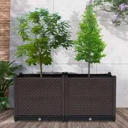 Fioriere vaso di un set di 2 grandi piante utilizzate per letti da giardino esterno scatole cortile Balcony Fiori e verdure Q240429