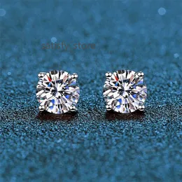 WZ001 Fine 3mm 5mm 6.5mm 1CT Vvs Plated Platinum 925 Sterling Silver Earring Jewelry Moissanite Wedding Engagement Earrings