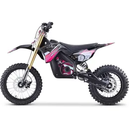 MotoTec Kids 1600w 48v Dirt Bike Electric Girls Motorcycle Scooter - Pink