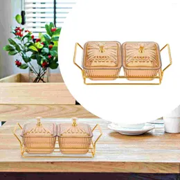 Dinnerware Sets Melon And Fruit Snack Platter Dish Christmas Storage Bins Plate Tray With Candy Bowl Cover Home Container