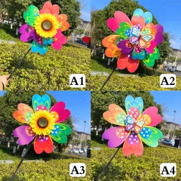 Dekorationen 1PC Sonnenblume/Schmetterling Windmühle Pinrad farbenfrohe Pailletten Windmühlen Camping Picknick Haus Gartendekoration