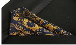 Farmettili di seta Paisley da 25 cm intrecciati intrecciati in oro blu mensole per tasca quadrata per tasche quadrate casual fazzoletto di nozze Hanki3743938