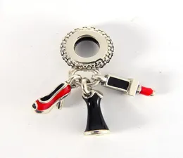 S925 Sterling Silver Charms Dangle Lipstick Authentic Pass för originalstil Armband H8ALE 792156Enmx5809086