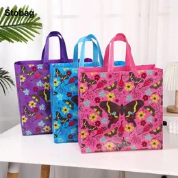 Storage Bags StoBag 12pcs Non-woven Gift Tote Bag Shopping Fabric Package Clothes Reusable Pouch Portable Holiday Party Favors