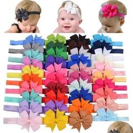 Аксессуары для волос милый галстук бабочка Гнавочная группа DIY ручная ручная лента лента упругая полоса волос Baby Kids 30 Color