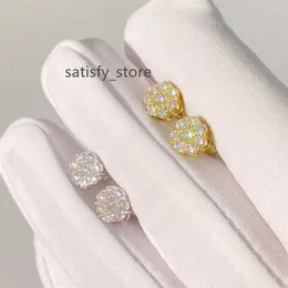 Hip Hop Luxury Jewelry Classic S925 Sterling Silver Vermeil Moissanite Brincho