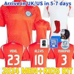 Чили 24/25 колледж футбольные майки Alexis Vidal Kids Kit Национальная команда футбольная рубашка Home Away Men Men Camiseta 2024 Copa America Zamorano Sportshirt для фанатов