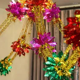 Decoração de festa 2/4pcs de Natal Metalic Foil Garland Ornamentos pendurados Ornamentos de Natal Decoração de casa