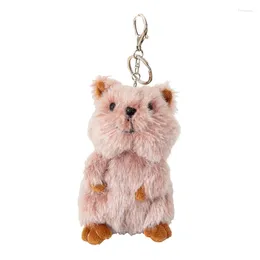 Keychains 652f Söt plysch Känguruer Keychain Bag prydnad Kvinnor Handväska Dekorationer Skolestudent Ryggsäck Lovely Animal Pendant