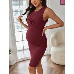 Vestidos de maternidade vestido de vestido de vestido grávida, amigável colete casual respirável europeu e americano Mangas curtas Q240427