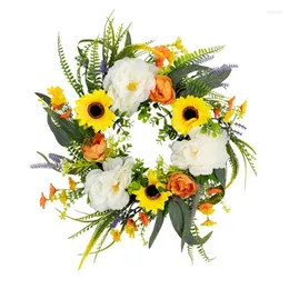 Flores decorativas 67JE Festival Wreath Spring Summers Garlands Hallings para celebração e reuniões