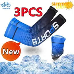 3pc buz ipek kollu güneş koruyucu manşet UV güneş koruma kolu kollu kayma karşıtı erkekler kadınlar uzun eldivenler açık havalı spor bisiklet 240429