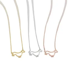 Fashion dachshunds pendant necklaces Dog frame pendant necklaces Lovely animal series plated gold necklaces for women5854488