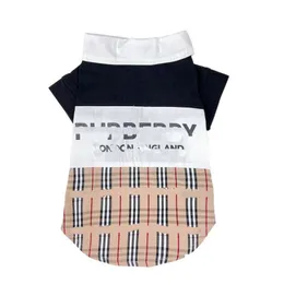 Roupas de vestuário de vestuário para cães Brand Brand Classic Plaid Padrão de algodão T-shirt para cães médios pequenos Cantas de fantasia macia respirável plove dhc80