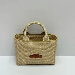 Tasarımcı Çanta Lüks Kadınlar Straw Beach Bag Büyük Kapasite Tote Alışveriş Çantası Moda Crossbody Omuz Çantası Tasarımcılar 2 Parça Set Vintage Seyahat Cüzdan