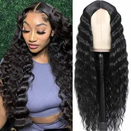 Lace Wig cuticle aligned virgin raw brazilian human hair deep wave hd transparent 13X6 lace frontal closure wigs vendor free shipping