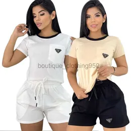 Frauen zweisteuelischer Hosen Designerinnen Frauen Workout Anzug Casual Set Jogging Designer Kurzärmel und Shorts Tracksuit kostenloses Schiff H6D9