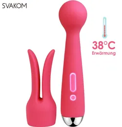 SVAKOM EMMA Aquecimento Inteligente G Dildo Rabbit Vibrator Silicone feminino clitóris feminino AV Wand Massageador com tampa de coelho para 9672571