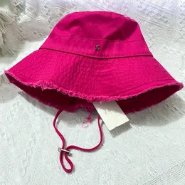 Frayed bucket hat designer le bob wide brim luxury cap vintage multiple colors womens bucket caps letters outdoor summer high quality windproof mz02 B4