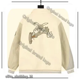 LVSE Mieszane skórzane uniwerek Blouson Multi-Patches Jatter Ramiona Bouclette Haftowane łatki Louies Vuttion Jackets Men Designer Piastrate wełniane żebra wełniane na 686