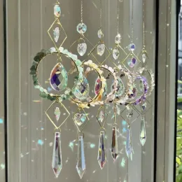 Decorazioni Crystal Circle Catcher Sun Hanging Wind Chime Light Cather Colorful Rainbow Prism Love Crystal Cash Home Garden Decoration