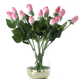Fiori decorativi da 10 pacchi artificiale vero tocco rosa idratante bocciolo falso decorazione per la casa feste di nozze evento fiore bouquet