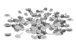 60 set Ipoallergenic in acciaio inossidabile Orecchini a piatta in bianco Pin Post Stud Reco della schiena Design di gioielli fai -da -te Risultati di design di gioielli 7997829