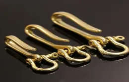 キーチェーン銅ブラスU字型フォブベルトフッククリップメンズメタルゴールド3サイズキーチェーンリングジョイントコネクトバックルホルダーアクセサリー6565426
