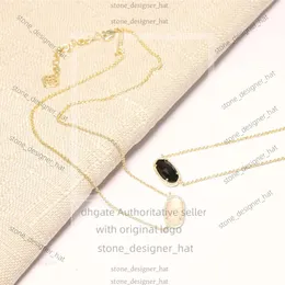 デザイナーKendrascott Jewelry Elisa K Tempemament Elliptical Black Glass Necklace Womens Jewelry Fashion Pink Crystal Stone Lock Bone Chain 3238