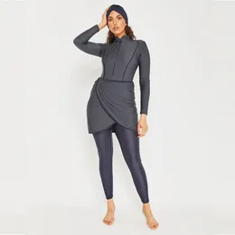 Kadınlar Yarı Müslüman Mayo Plus Boyut Müslüman Mayo Müslüman İslami Mayo Yüzme Sörf Giyim Sport Burkinis S-4XL 240419