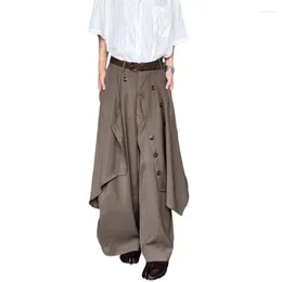 Męskie spodnie 2024 Koreańskie spodnie w stylu retro nieregularny design długie swobodne streetwear męski solidne pantalony nóg m-2xl w723
