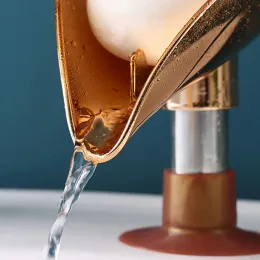 Set da bagno a forma di a foglia in oro da 1 % per perforazione per perforazione della porta sapone da sapone da scarico