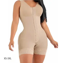 Ganzkörper -Shaper High Compression Shapewear Gürtel mit Broschen Büste für postpartale Schlampenscheide Bauch Fajas Kolumbianas 240428