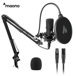 الميكروفونات Maono XLR مكثف ميكروفون الاحتراف استوديو القلب ميكروفون كيت بودكاست البودكاست البودكاست للبث يوتيوب تسجيل يوتيوب