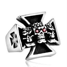 Band Rings New Fashion Simple Gothic Skull Crossbones Mens Rjewelry Mens Women Party Vintage Trend Nice Girstdent Giftry Direwry Disterry Ring J240429
