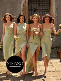 Sukienki druhna satynowej sukienki druhny o długości kolan 2024 można nosić w lecie proste i stylowe, małe, luksusowe styl luksusowy
