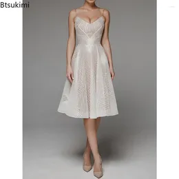 Casual klänningar 2024 Sexig slip broderad maxi för kvinnor sommar elegant lyxkväll bröllop gäst formell lång fest klänning vit