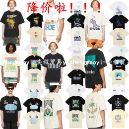 Hochwertige Original-Rhuder-Designerin T-Shirts Meichao Coconut Crown Coconut Racing lässig vielseitig kurzärmelig T-Shirt für Männer Frauen mit 1: 1 Logo